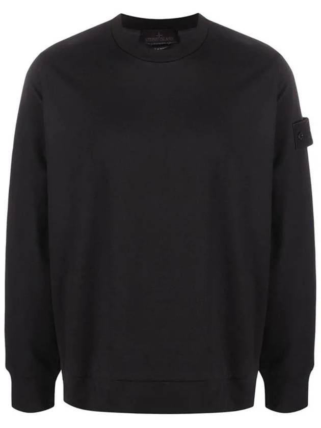 Ghost Piece Cotton Stretch Fleece Sweatshirt Black - STONE ISLAND - BALAAN 2