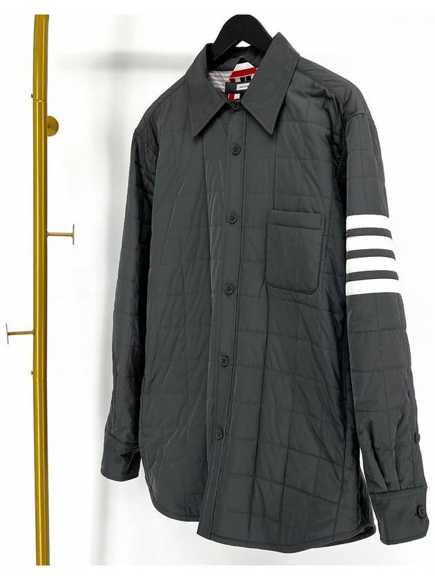 Diagonal padded shirt jacket gray size 3 - THOM BROWNE - BALAAN 1