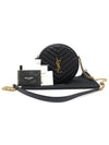 610436 Black Grande Poudre Embossed Leather Gold Logo Vinyl Round Camera Cross Bag - SAINT LAURENT - BALAAN 2