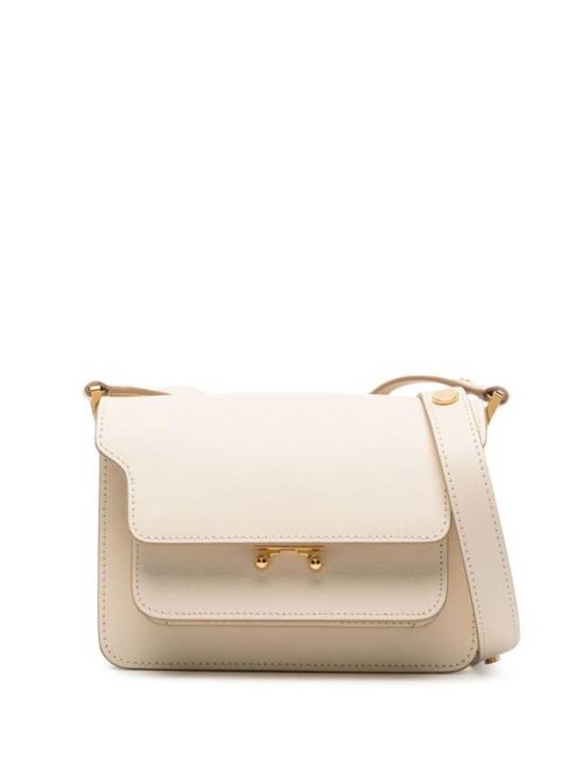 Trunk Saffiano Leather Shoulder Bag White - MARNI - BALAAN 1