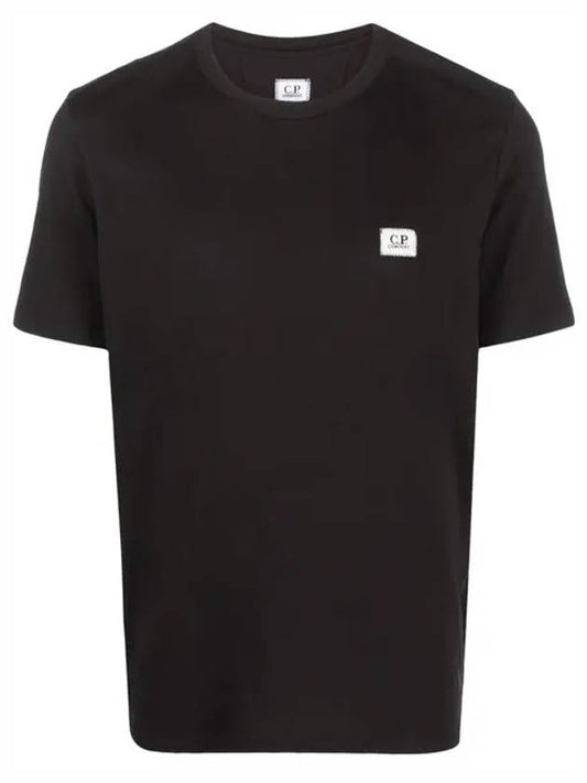 Jersey Logo Embroidered Short Sleeve T-Shirt Black - CP COMPANY - BALAAN 2