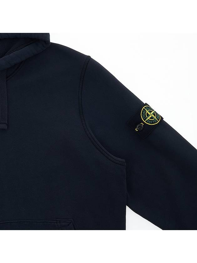 Wappen Patch Cotton Fleece Hoodie Navy - STONE ISLAND - BALAAN 5