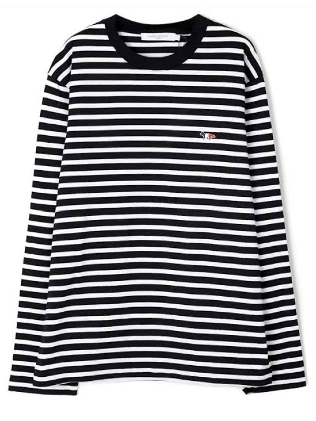 Fox Logo Stripe Long Sleeve T-Shirt White Black - MAISON KITSUNE - BALAAN 2