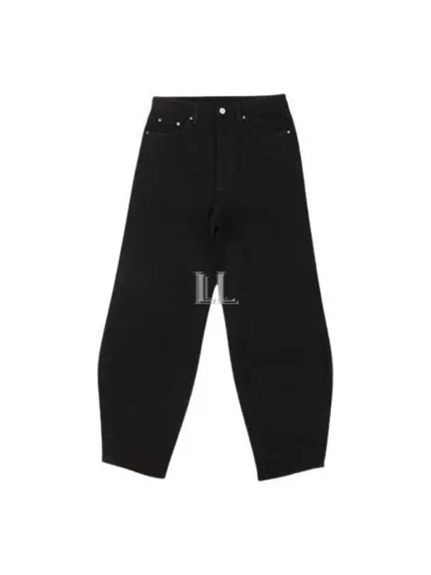 High Waist Barrel Leg Cropped Wide Jeans Black - TOTEME - BALAAN 2