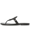 Women's Miller Leather Flip Flops Black - TORY BURCH - BALAAN.