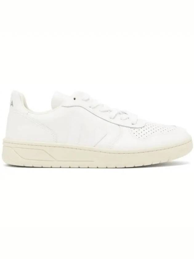 V 10 V Logo Smooth Leather Sneakers White - VEJA - BALAAN 1