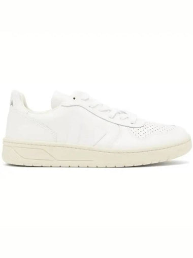 V 10 V Logo Smooth Leather Sneakers White - VEJA - BALAAN 1