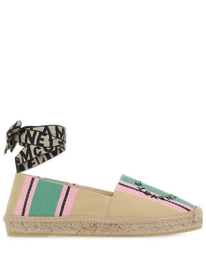 Women's Gaia Striped Raffia Espadrille Natural Green - STELLA MCCARTNEY - BALAAN 2