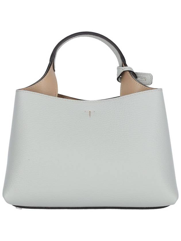 Logo Charm Leather Micro Tote Bag Grey - TOD'S - BALAAN 4