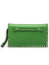 Rockstud Flap ClutchJW2B0399NBD Green - VALENTINO - BALAAN 1