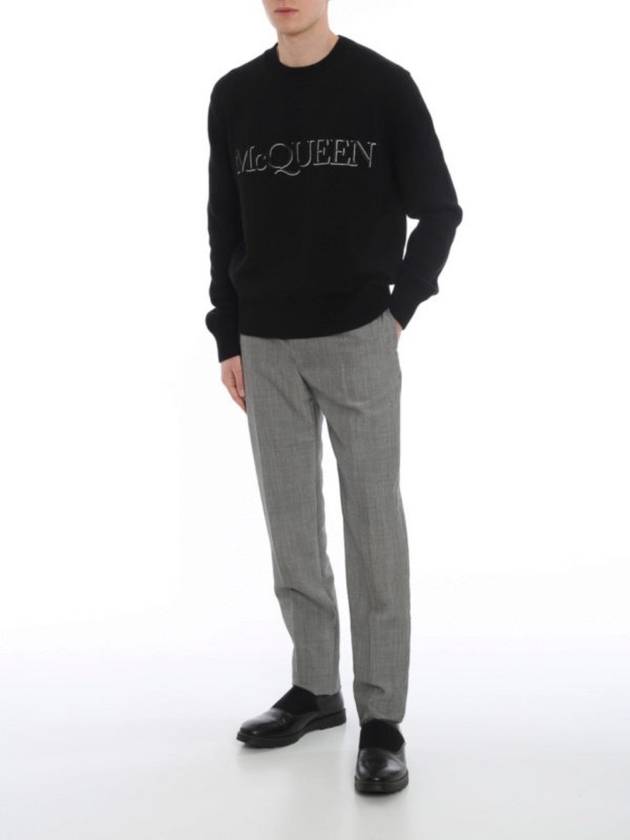 Embroidered Logo Knit Top Black - ALEXANDER MCQUEEN - BALAAN 5