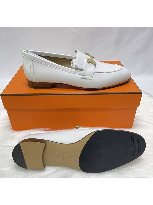 gold logo Paris loafers Blanc - HERMES - BALAAN 6