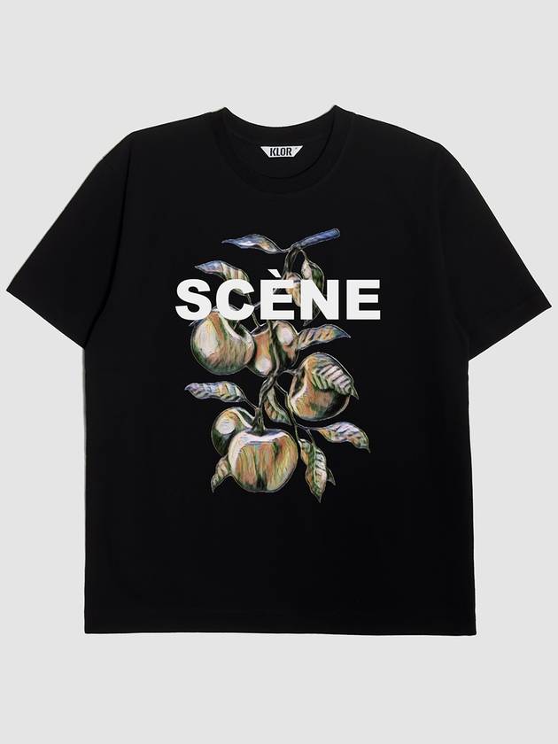 S.Apple Tree Graphic Short Sleeve T-Shirt Black - KLOR - BALAAN 2