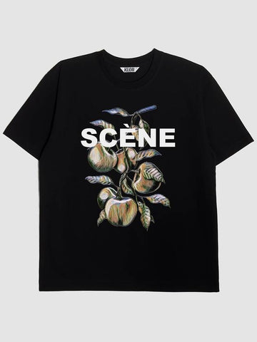 S.Apple Tree Graphic Short Sleeve T-Shirt Black - KLOR - BALAAN 1