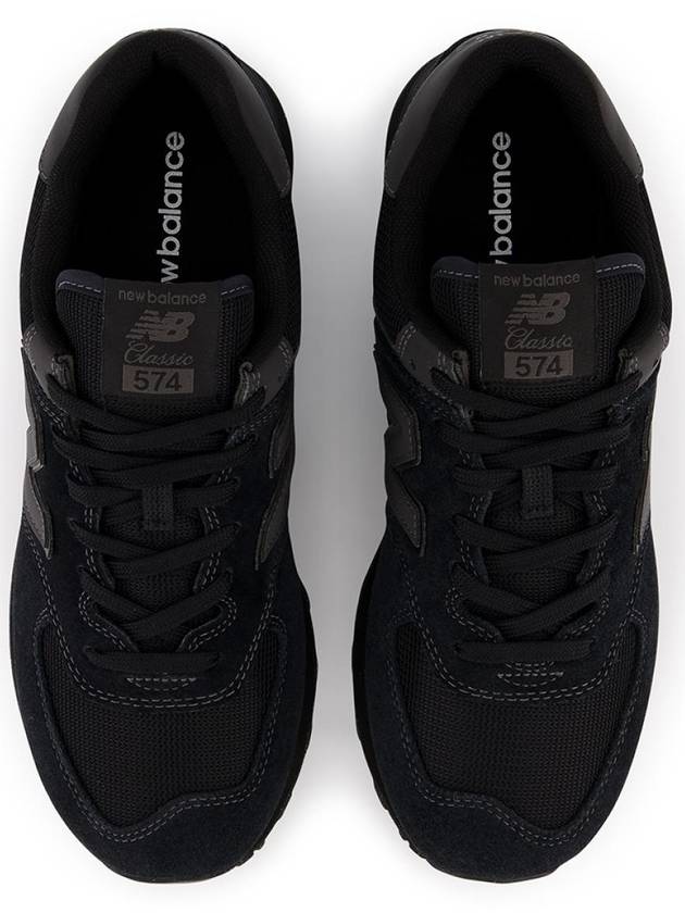 574 Logo Mesh Low Top Sneakers Triple Black - NEW BALANCE - BALAAN 5