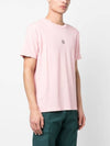 Garment Dyed Lettering One Print Cotton Jersey Short Sleeve T-Shirt Pink - STONE ISLAND - BALAAN 6