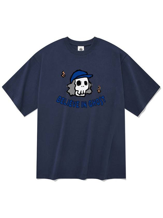 Young Ghost Short Sleeve T Shirt Navy - RADINEO - BALAAN 1