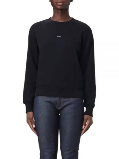 Boxy Micro Logo Sweatshirt Black - A.P.C. - BALAAN 2