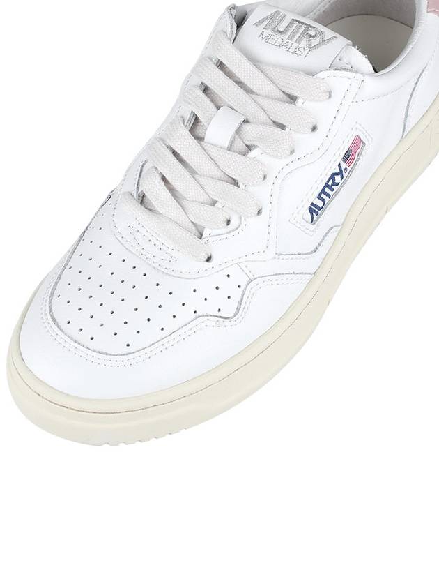 Medalist Pink Tab Leather Low Top Sneakers White - AUTRY - BALAAN 8