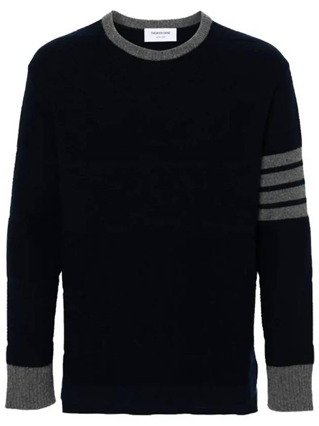 4 Bar Stripe Crewneck Knit Top Navy - THOM BROWNE - BALAAN 3