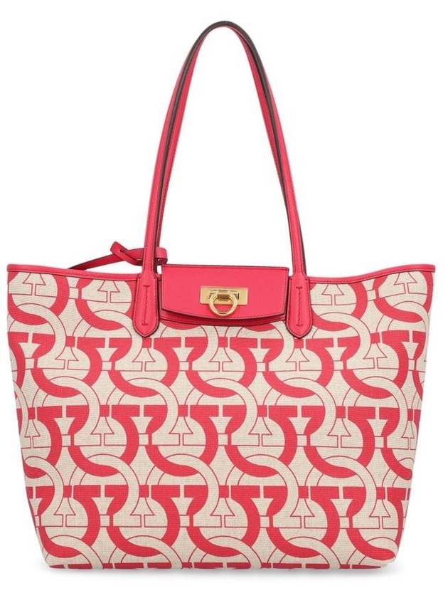 Gancini Monogram Small Tote Bag Red - SALVATORE FERRAGAMO - BALAAN 1