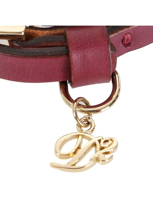 STUDDED BURGUNDY LEATHER BRACELET - DSQUARED2 - BALAAN 2