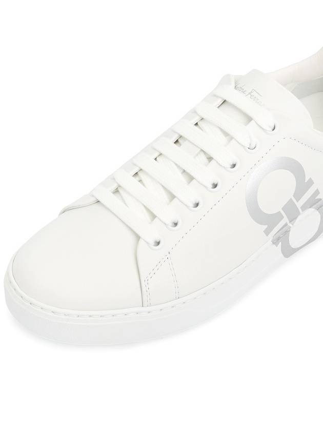 Number Gancini Low Top Sneakers White Silver - SALVATORE FERRAGAMO - BALAAN 8