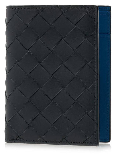 Intrecciato Flap Half Wallet Blue Charcoal - BOTTEGA VENETA - BALAAN 2