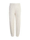 Side Logo Cotton Jogger Track Pants White - GANNI - BALAAN.