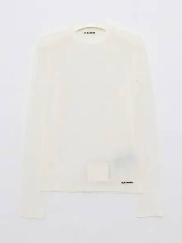 Crew Neck Cotton Long Sleeve T-Shirt White - JIL SANDER - BALAAN 2