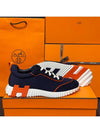 Men's Bouncing Sneakers Neoprene Marine Blue H Orange Logo - HERMES - BALAAN 4