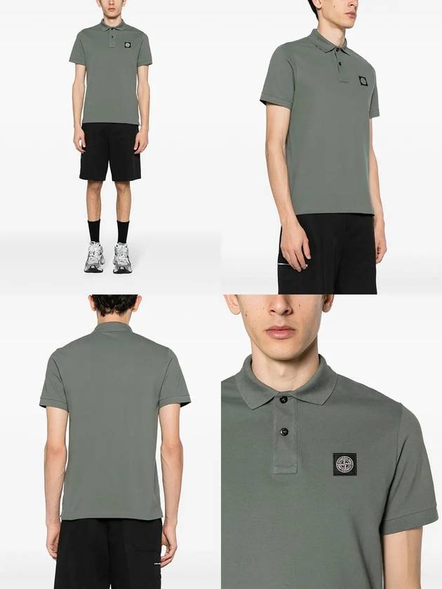 Pique Stretch Cotton Short Sleeve Polo Shirt Dark Green - STONE ISLAND - BALAAN 3