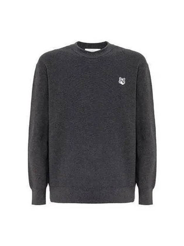 Logo Patch Knit Sweatshirt Gray KM00506KT1077 - MAISON KITSUNE - BALAAN 1