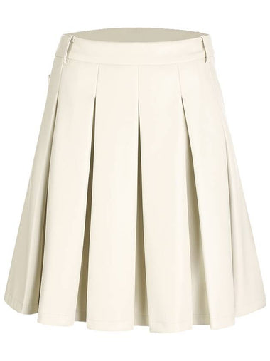 vegan leather warm pleats skirtcream - MILESANDMILESANDMILES - BALAAN 1