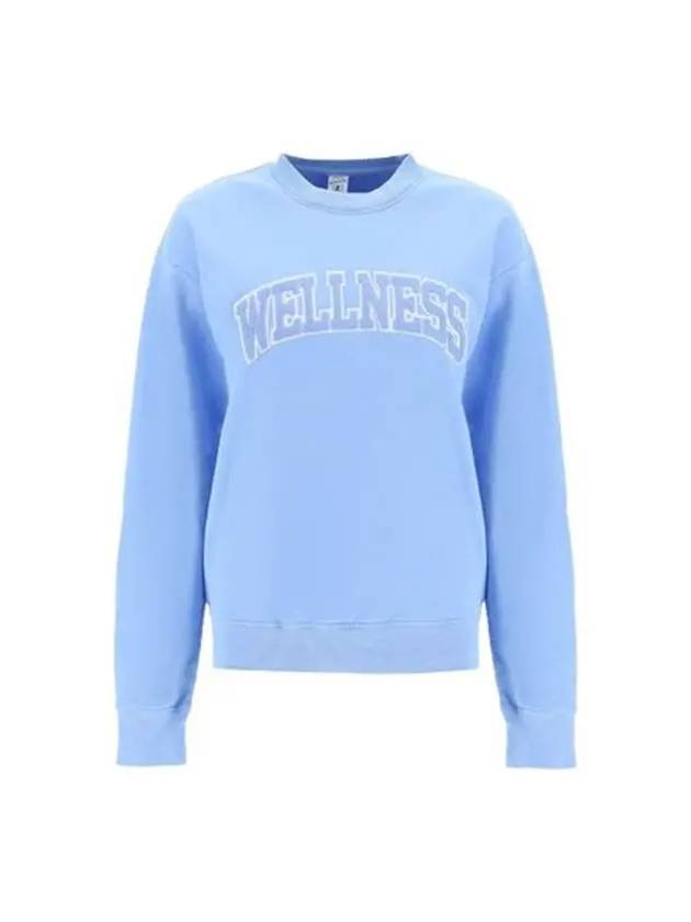 Wellness Crew Neck Cotton Sweatshirt Light Blue - SPORTY & RICH - BALAAN 2