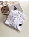 Black Heart Polo Shirt White AZ T066 - COMME DES GARCONS - BALAAN 1