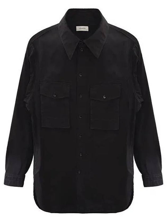 Chest Pocket Military Touch Long Sleeve Shirt Black - LEMAIRE - BALAAN 2