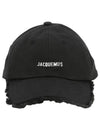 La Casquette Artichaut Fringe Metal Logo Ball Cap Black - JACQUEMUS - BALAAN 2