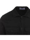 Organic Stretch Cotton Satin Long Sleeve Shirt Black - STONE ISLAND - BALAAN 5