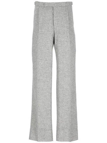 Wool Straight Pants Grey - THOM BROWNE - BALAAN 1