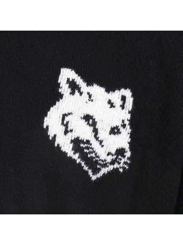 Intarsia Fox Head Comfort Knit Top Black - MAISON KITSUNE - BALAAN 7