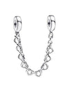 Women's Linked Heart Safety Chain Charm Silver - PANDORA - BALAAN 1