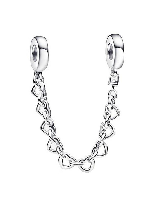 Women's Linked Heart Safety Chain Charm Silver - PANDORA - BALAAN 1