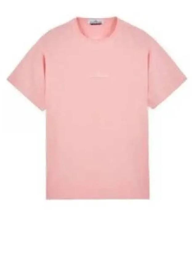 Micro Embroidered Logo Cotton Jersey Short Sleeve T-Shirt PInk - STONE ISLAND - BALAAN 2