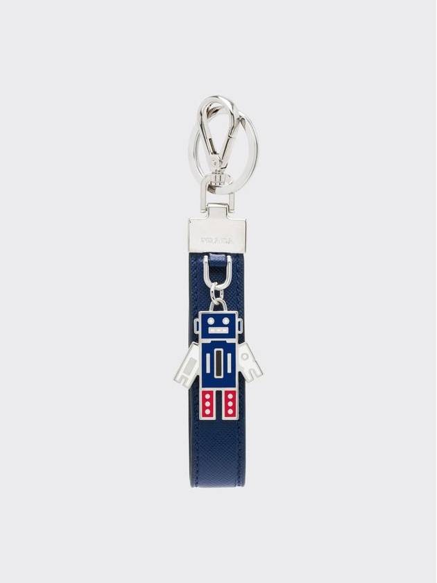 Saffiano Leather Robot Keychain Baltic Blue - PRADA - BALAAN 2