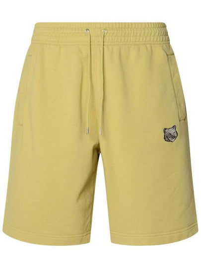 Bold Fox Head Patch Oversized Jog Shorts Mustard Green - MAISON KITSUNE - BALAAN 2