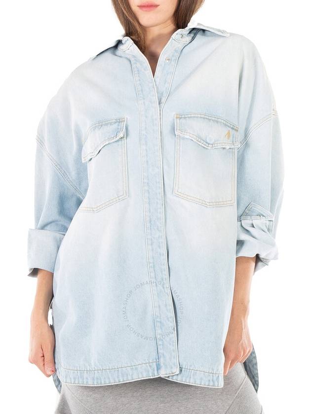 The Attico Sky Blue Denim Short Coat, Brand Size 40 (US Size 6) - THE ATTICO - BALAAN 1