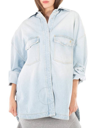 The Attico Sky Blue Denim Short Coat, Brand Size 40 (US Size 6) - THE ATTICO - BALAAN 1