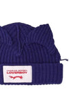 Charles Jeffrey Loverboy Ribbed Knit Chunky Ear Wool Beanie Navy - CHARLES JEFFREY LOVERBOY - BALAAN 2