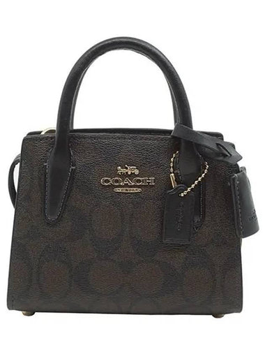 Andrea Mini Carryall Cross Bag Brown - COACH - BALAAN 1